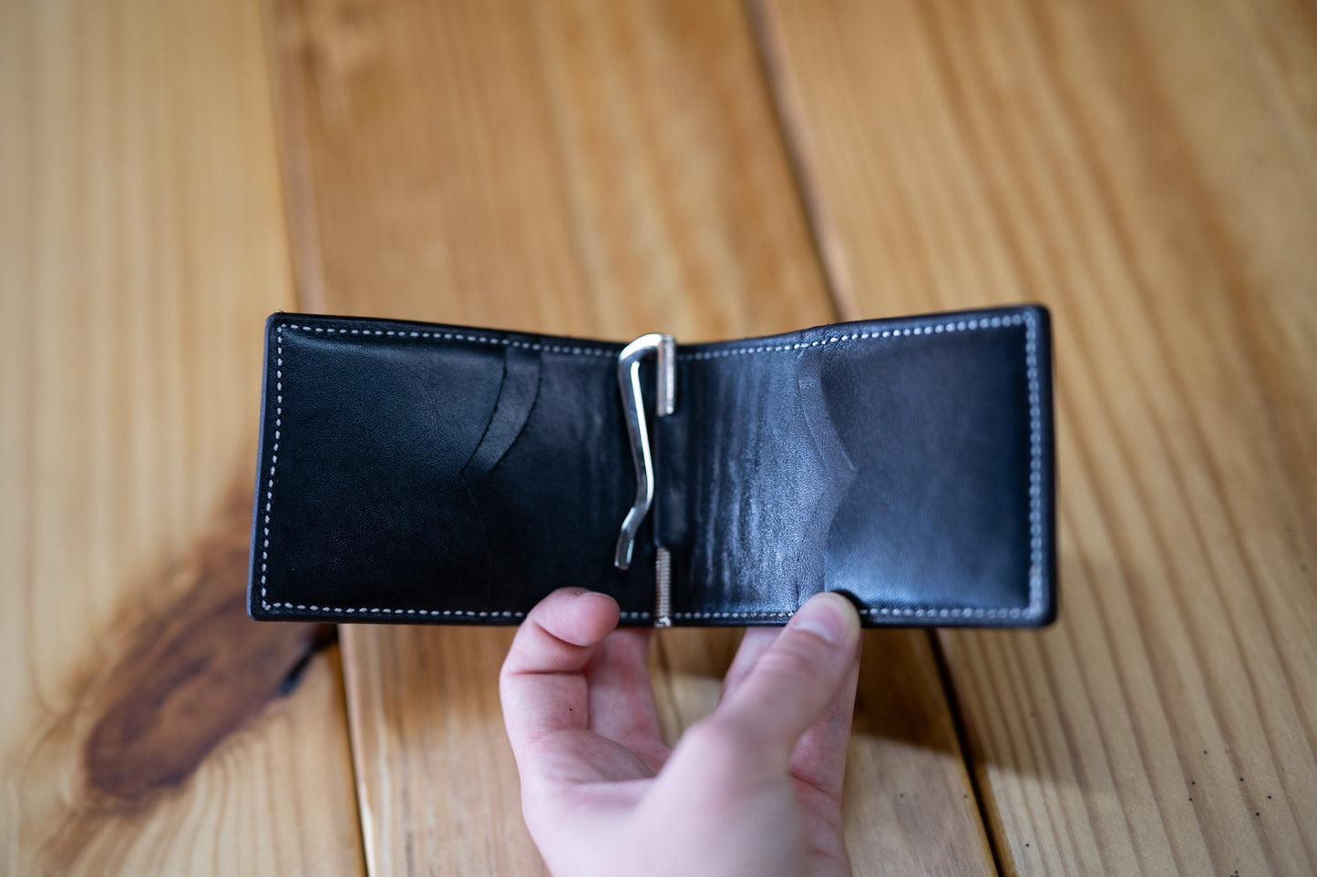 Money clip wallet- black and natural