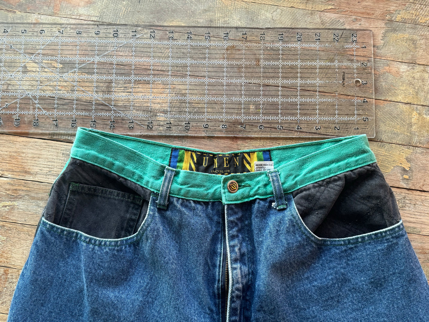 Color blocking denim