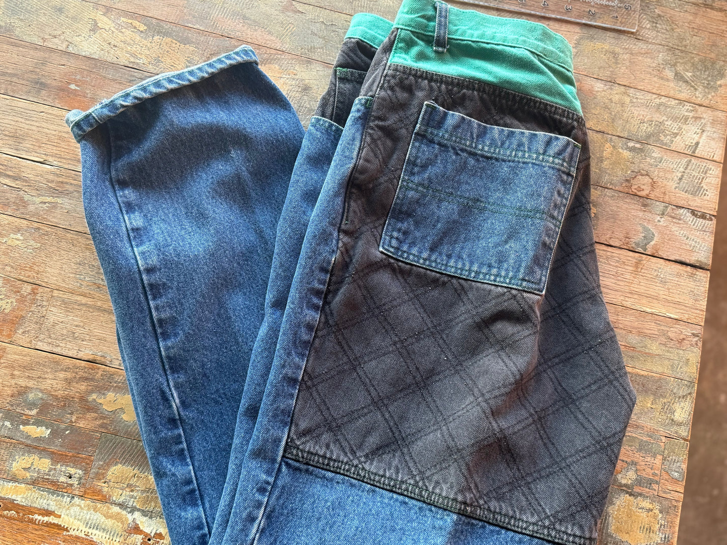 Color blocking denim