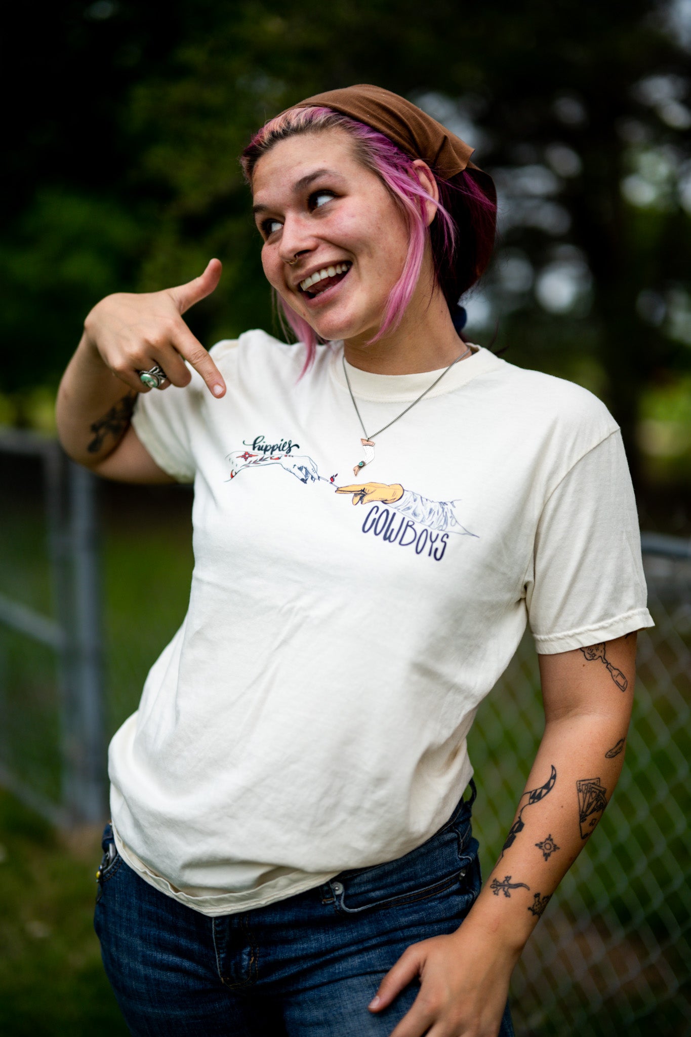 Hippies And Cowboys Tee - Off White