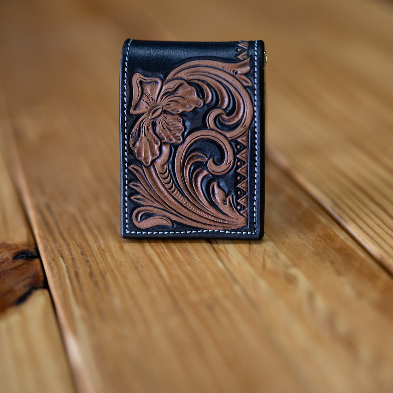 Money clip wallet- black and natural