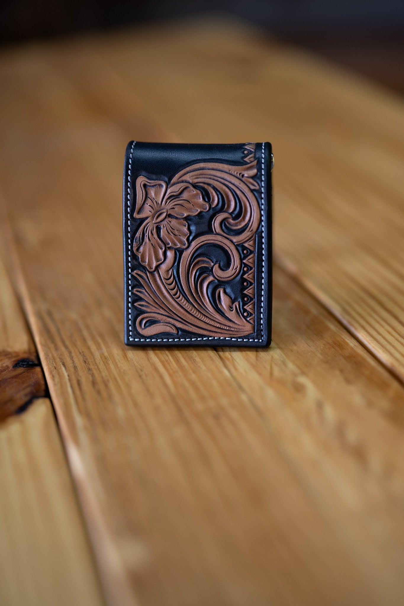 Money clip wallet- black and natural