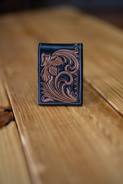Money clip wallet- black and natural