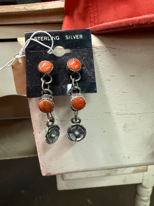 Orange Spiny Earrings
