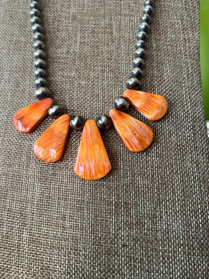 Orange Spiny & Pearls